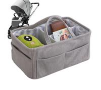 Nappy Organizer | With Corduroy Compartments - Changing Table Organizer for Bedside Table Office Bathroom Travel Wipes Bottle Boys and Girls