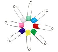 Nappy Pins Safety Lock Diaper Pins Plastic Head Hold Clip Locking Cloth Bib Diapers Pins 55mm Durable Head Fasteners With Safety Lock Closures, Ideal for Flat and Prefold Nappies(8pins)