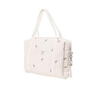 Nappy Tote | Soft Embroidered Cotton Changing Bag, Outdoor Travel Organizer for Diapers, Wipes and Toys,
