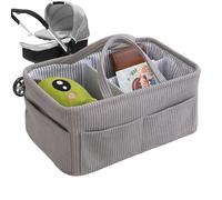 Nappy with Compartments in Corduroy | Nappy Holder Bag for Room | Bottle Wipes Home Bedside Office Car Boot