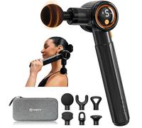 Napre Massage Gun Deep Tissue, Muscle Massage Gun with Extended Handle and 3 Adjustable Angles,Percussion Handheld Back Massager for Neck/Shoulders/Waist/Legs/Body Pain Relief with Case,Black