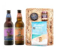 Napton Cider Premium Wicker Tray | Duchess Ciders 3.4% & Butterbox Cider 5.4% ABV | Snowdonia Black Bomber Cheese | Stokes Chutney | Blanco Niño Tortilla Chips | Luxury Food & Drink Gift