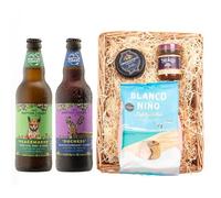 Napton Cider Premium Wicker Tray | Peacemaker Cider 4.6% ABV & Duchess Blackcurrant 3.4% ABV | Cheese, Chutney & Tortilla Chips | Luxury Artisan Gift Basket