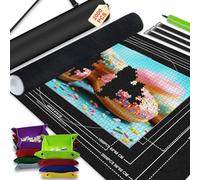 Napzy Jigsaw Puzzle Mat Roll Up - 2000 1500 1000 500 Pieces Puzzel Matte, Black Roll-Up Puzzles Mats Felt Save Trays for Sorting Table Board Clear Sheets, Frame Keeper Storage Accessories for Adults