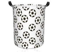 Naqiuli Laundry Basket Football Ball Laundry Basket Oxford Cloth Laundry Hamper Large Storage Baskets Toy Organizer Tote Bag For Bedroom Clothes Bathroom 17.3(H) x16.5(D) Inch