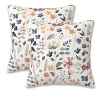 Naqiuli Throw Pillow Cover Case Watercolor Floral Pillow Covers 20x20 Inch Set of 2,Soft Decorative Throw Pillow Case for Living Room Bedroom Sofa Couch Cushion Covers