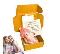 Naqqios Bear Plush - Handmade Little Plush Bear in Box,Handmade Cute Pet Buddy with Inspirational Card Positive Home Decor for Women Men Kids