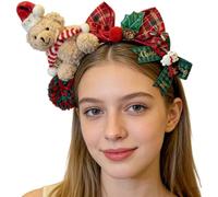 Naqqios Christmas Headband Bear Design Adjustable Dress Up Hairband | Christmas Party Headband for Winter Holiday Birthday Celebration Festival Teen Girls Women