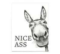 Naqqios Funny Wall Art,Modern Artwork Home Decor,Nice Ass Animal Bathroom Wall Art Canvas - for Restroom Dining Room Entryway Over Bed Housewarming Birthday