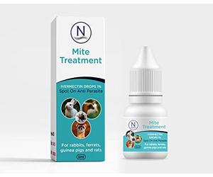 Naqua Pharmaceuticals Ivermectin 1% 5ml - Mite Treatment for Rabbits, Ferrets, Guinea Pigs, Rats & Chinchilla. Also kills lice, fleas & ticks. Vet Strength.