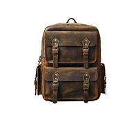 NAQYAH Genuine Leather Travel Bags for Men, Laptop Backpacks Casual Daypack Backpacks Briefcases Mens Weekender Bags (Color : Brown)