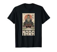 Nara Deer Japan Retro Todaiji Temple Japanese Kanji Souvenir T-Shirt