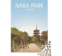 Nara Park Japan Travel Puzzle 1000 Pieces, Global Monument Landscape, Screen-Free Fun, Interlocking Paper Pieces, for Adults, 38x26cm/1000pcs