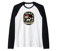 Nara Wisdom & Harmony Retro Japan Heritage Design Raglan Baseball Tee