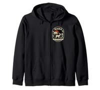 Nara Wisdom & Harmony Retro Japan Heritage Design Zip Hoodie