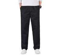 NaraComfy Pants, Men's Casual Relaxed Fit Elastic Waist Straight-Leg Chino Pant, Pull On Work Travel Slacks (Black,5XL)