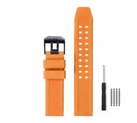 Narako 23mm Rubber Watch Strap Fits 3050 8800 3950 Series Silicone Replacement Band with Black/Silver Buckle Waterproof (Orange - Black Buckle)