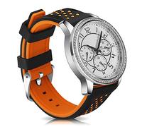 Narako Quick Release Silicone Watch Bands Divers Model Replacement Rubber Watch Strap 20mm 22mm 24mm 26mm Waterproof dot Bicolor Silver Buckle for Men and Women Sport (24mm, Orange)