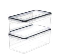 Naranqa 2 Piece Black Plastic Food Storage Container | 3.2L | Airtight, BPA Free | Spaghetti Container, Pasta organizer | Kitchen, Pantry (2)