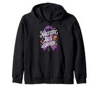Narcissistic Abuse Awareness Month Purple Ribbon Survivor Zip Hoodie
