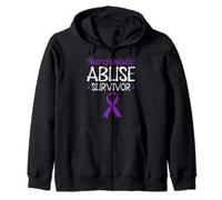 Narcissistic Abuse Survivor Ribbon Mental Health Awareness Zip Hoodie
