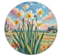 Narcissus 1000 Piece Jigsaw Puzzles Circular Jigsaw Creative Family Game Color Challenge for Adults And Kids 1000pcs (67.5x67.5cm)