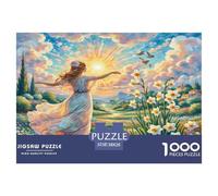 Narcissus 1000 Pieces for Adults Gifts: Woman in Flower Field Challenging & Brainteasing Home Activity 38x26cm/1000pcs