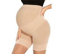 Narcissus Baby Bump Seamless Maternity Shapewear, Mid-Thigh Underwear - Maternity Dress for Baby Shower, A. Nude, Large