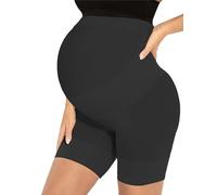Narcissus Bump Proud Seamless Maternity Shapewear, Mid-Thigh Underwear - Maternity Dress for Baby Shower, B. Black, XL