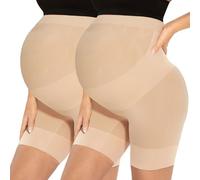 Narcissus Bump Proud Seamless Maternity Shapewear, Mid-Thigh Underwear - Maternity Dress for Baby Shower, D. 2 Pcs Nude, 3XL