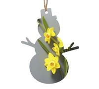 Narcissus Flowers -Print Christmas Wooden Ornaments 2PCS- Handmade Eco-Friendly Hanging Decor For Tree Gifts Holiday Festivities.