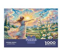 Narcissus Jigsaw Puzzle 1000Pc Giftable Lion in Vibrant Flower Field Family Activity Great Gift Idea 52x38cm/1000pcs