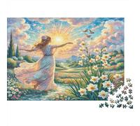 Narcissus Jigsaw Puzzles 1000 Piece for Adults & Kids | Challenging Game Woman in Flower Field Home Decoration Gift 52x38cm/1000pcs