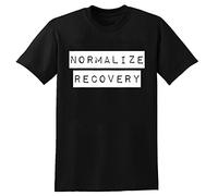 Narcotics Anonymous Normalize Recovery Men's T-Shirt Graphic Printed Black Tee XL