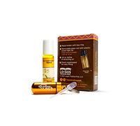 Nard Anointing Oil from Israel Boxed Gift Set with Dispenser, Holy Jerusalem Oil & Gold Metal Keychain Bottle Container, Plastic Dropper & Small Glass Vial, Aceite Ungido y Botella