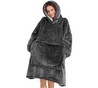 Narecte Oversized Blanket Hoodie Blanket for Women,Wearable Blanket Adult Giant Hoodie Cozy Sweatshirt Kawaii Stuff,Birthday Gifts for Women, for Sister,Teen Girl Gifts Dark Gray