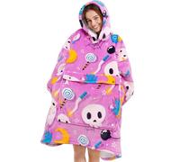 Narecte Oversized Blanket Hoodie Blanket for Women,Wearable Blanket Adult Giant Hoodie Cozy Sweatshirt Kawaii Stuff,Birthday Gifts for Women, for Sister,Teen Girl Gifts Purple Ghostt