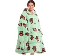 Narecte Oversized Blanket Hoodie Blanket for Women,Wearable Blanket Adult Giant Hoodie Cozy Sweatshirt Kawaii Stuff,Birthday Gifts for Women, for Sister,Teen Girl Gifts Bear
