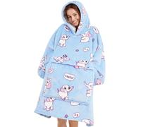 Narecte Oversized Blanket Hoodie Blanket for Women,Wearable Blanket Adult Giant Hoodie Cozy Sweatshirt Kawaii Stuff,Birthday Gifts for Women, for Sister,Teen Girl Gifts Elephant