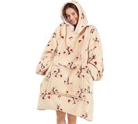 Narecte Oversized Blanket Hoodie Wearable Blanket Sweatshirt for Women Adults Soft Hooded Blanket Warm Oversized Hoodie Blanket Birthday Gifts for Women Christmas Gift for Friends Rabbit Mushroom