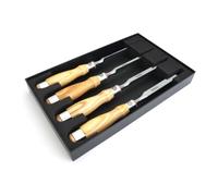 Narex 4 Piece Richter Mortise Chisel Set (1/8", 1/4", 3/8", 1/2") in Wooden Presentation Box