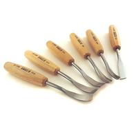 Narex 6 Piece Set Carving Chisels curved skews, curved straight, curved V Tool and straight skew chisel 894710 by Narex