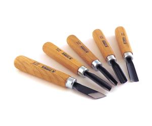 Narex Starter Wood Carving Chisel Set With Block of Wood, 5 pcs