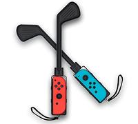 Nargos Golf Culb for Nintendo Switch Joy-Con Controller, Sports Game Accessories for Mario Golf-Super Rush - 2 Pack (Black)