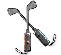 Nargos Golf Culb for Nintendo Switch Joy-Con Controller, Sports Game Accessories for Mario Golf-Super Rush（2 Pack） (Black, Nintendo Switch 2)