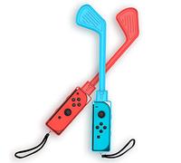 Nargos Golf Culb for Nintendo Switch Joy-Con Controller, Sports Game Accessories for Mario Golf-Super Rush - 2 Pack (Blue-Red)
