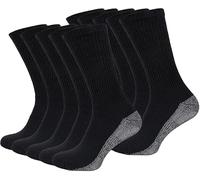 Nargy® 10 Pairs Men's Work Socks - Reinforced Heel & Toe Rich Cotton Mens Crew Socks for Hiking, Walking, & Construction work - Multiple Colors & Sizes