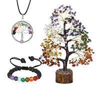 NARIBABU Seven Chakra Tree - Crystal Spiritual Gifts For Men Meditation Accessories Crystals And Gemstones Feng Shui Positive Energy Wire Bonsai Tree, 10-12inch