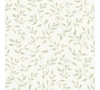 Narine Sage Green Wallpaper - Floral Leaves Trail Botanical Naturistic - Textured Paste The Wall Vinyl
