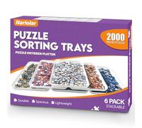 Nariolar 11.5 x 8.3 in Puzzle Sorting Trays Stackable, 6-Pack Puzzle Piece Sorter Trays for 1000/1500/2000 Pieces